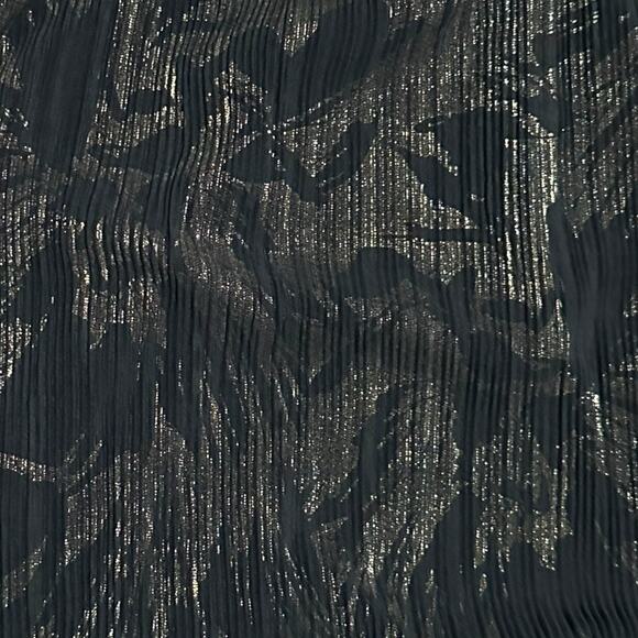 Halston Heritage Black Metallic Gold Halter Dress Womens XS Ruffle Hem Cocktail - Picture 3 of 9